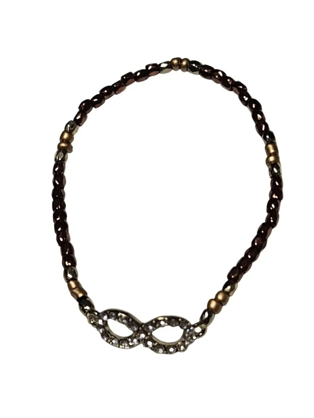 Infinity Bracelet Rhinestone Accent Beaded Classic Minimalist Fashion Jewelry